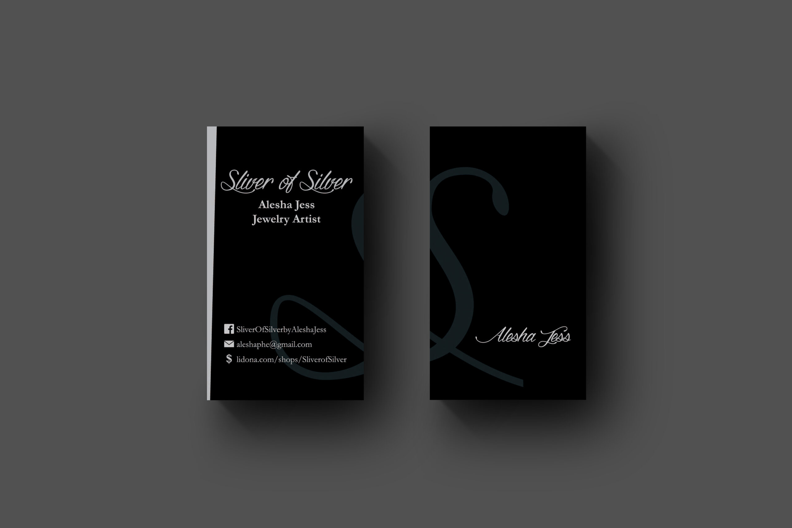 Sliver of Silver Business Cards